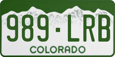 CO license plate 989LRB