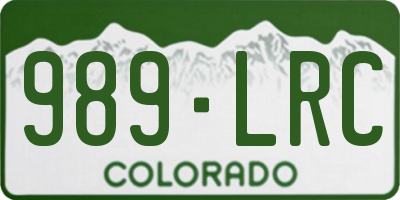 CO license plate 989LRC