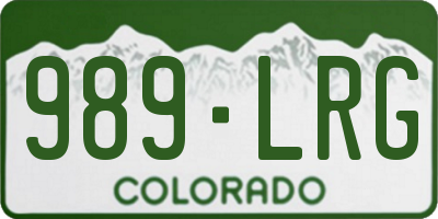 CO license plate 989LRG