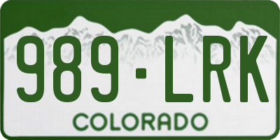 CO license plate 989LRK