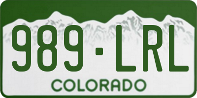 CO license plate 989LRL