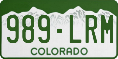 CO license plate 989LRM