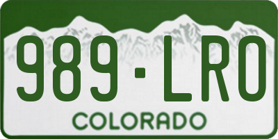 CO license plate 989LRO