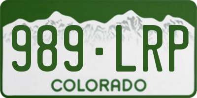 CO license plate 989LRP