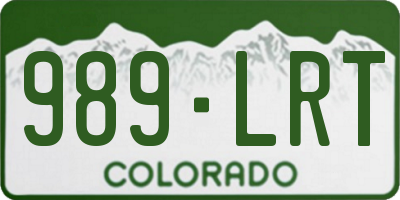 CO license plate 989LRT