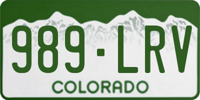 CO license plate 989LRV