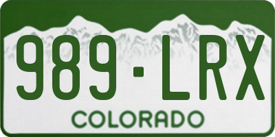 CO license plate 989LRX