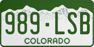 CO license plate 989LSB