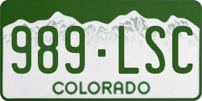 CO license plate 989LSC