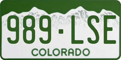 CO license plate 989LSE