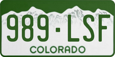 CO license plate 989LSF