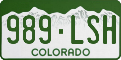 CO license plate 989LSH