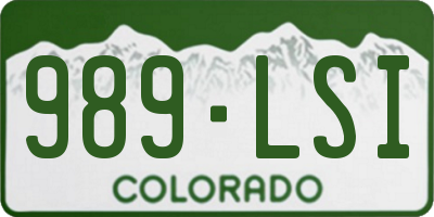 CO license plate 989LSI