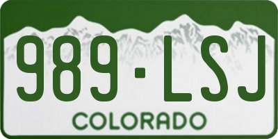 CO license plate 989LSJ