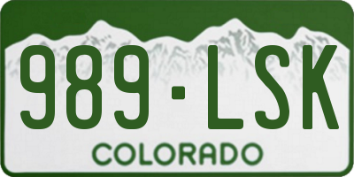 CO license plate 989LSK