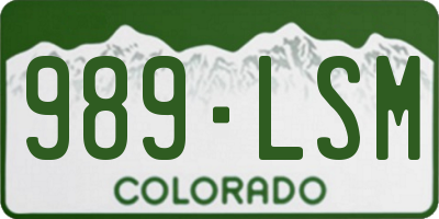 CO license plate 989LSM