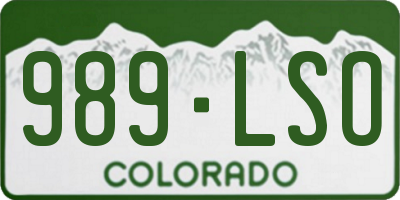 CO license plate 989LSO