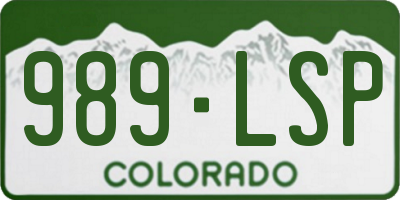 CO license plate 989LSP