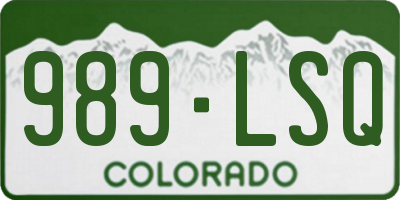 CO license plate 989LSQ