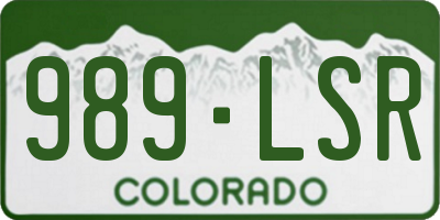 CO license plate 989LSR