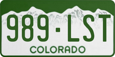 CO license plate 989LST