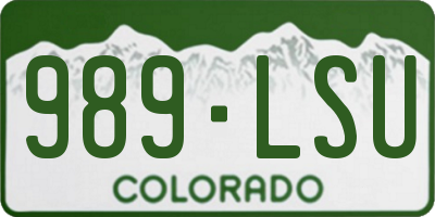 CO license plate 989LSU