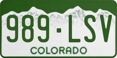CO license plate 989LSV