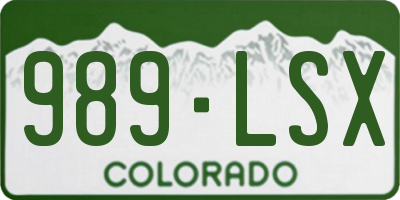 CO license plate 989LSX