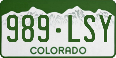 CO license plate 989LSY