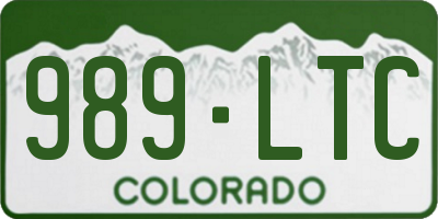 CO license plate 989LTC