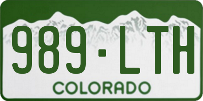 CO license plate 989LTH