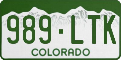 CO license plate 989LTK