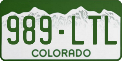 CO license plate 989LTL