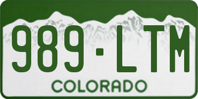 CO license plate 989LTM