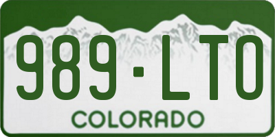 CO license plate 989LTO