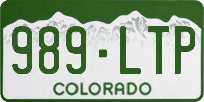 CO license plate 989LTP