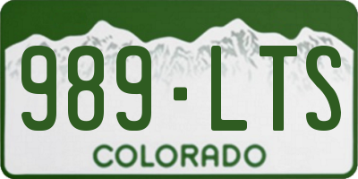 CO license plate 989LTS