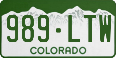 CO license plate 989LTW