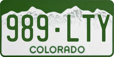 CO license plate 989LTY