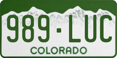 CO license plate 989LUC