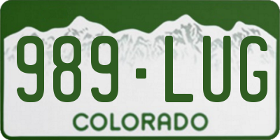 CO license plate 989LUG