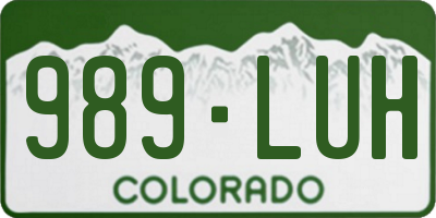 CO license plate 989LUH