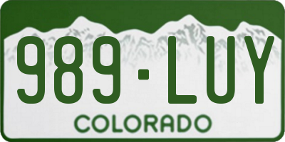 CO license plate 989LUY