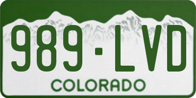 CO license plate 989LVD