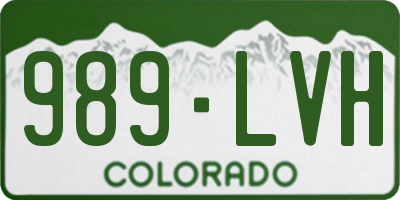 CO license plate 989LVH