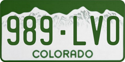 CO license plate 989LVO