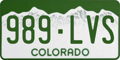 CO license plate 989LVS