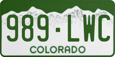 CO license plate 989LWC