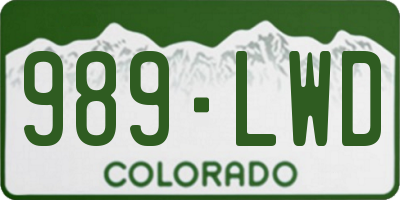 CO license plate 989LWD