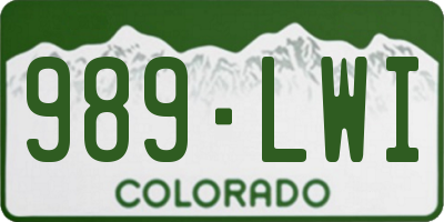 CO license plate 989LWI